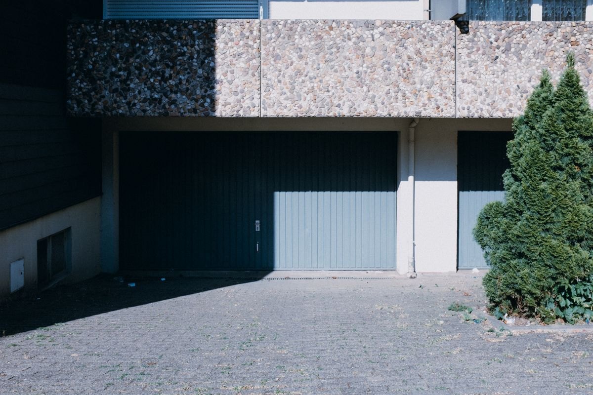 Residential building with two garage doors